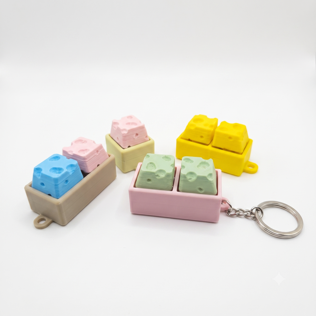Cheezy Clicker Keychain (1x2, Merah, Merah)